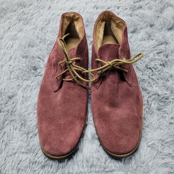 Calvin Klein Shoes Mens 11M Red Suede Chukka Lace Up Boots Wilsons‎ Casual - Picture 1 of 11